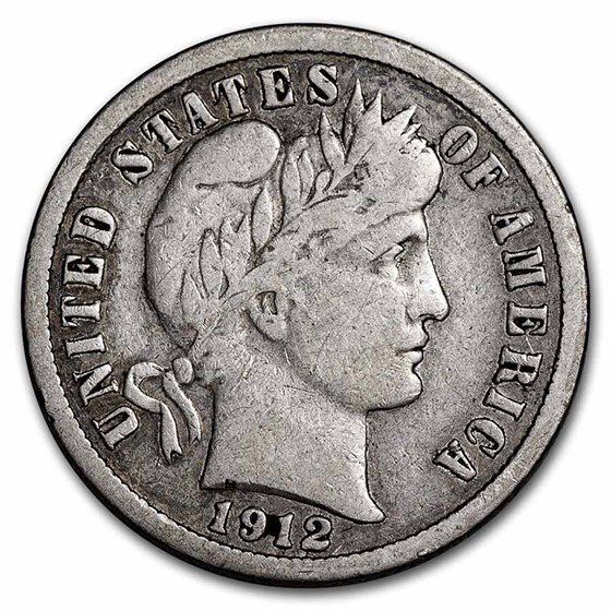 1912-S Barber Dime Good/VG 1912-S Barber Dime Good/VG